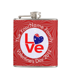 Flasques Drapeau Australien Rouge Lettres LOVE Drapeau Pers