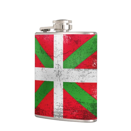 Flasques Drapeau Basque affligé de style : Ikurriña, (Gauche)