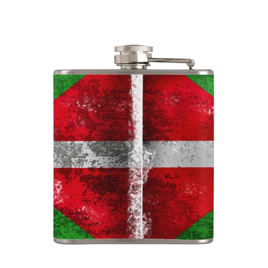 Flasques Drapeau Basque affligé de style : Ikurriña, (Dos)