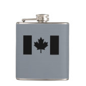 Flasques Drapeau canadien élégant en noir (Devant)