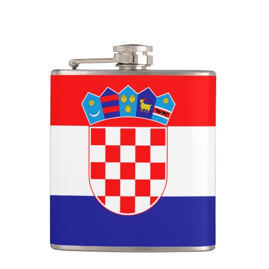 Flasques Drapeau de Croatie Fiole enveloppée de vinyle (Devant)