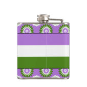 Flasques Drapeau de la fierté queer avec motif de fleurs ve (Dos)