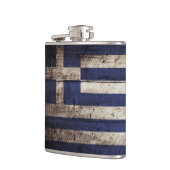 Flasques Drapeau de la Grèce sur le vieux grain en bois (Gauche)