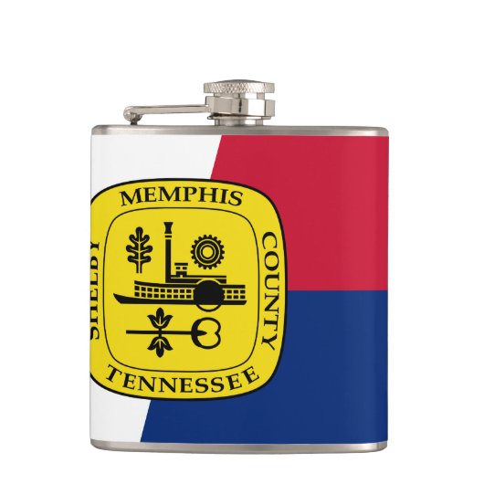 Flasques Drapeau de Memphis, Tennessee Hip Flask (Devant)