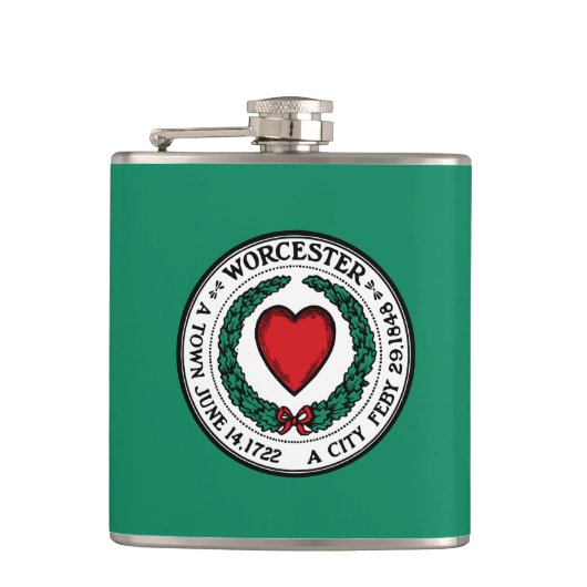 Flasques Drapeau de Worcester, Massachusetts Flask (Devant)