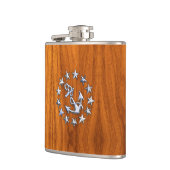 Flasques Drapeau de yacht Connexion en bois de teck nautiqu (Gauche)