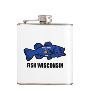 Flasques Drapeau du Wisconsin de poisson