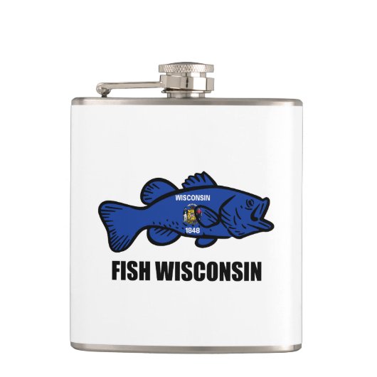 Flasques Drapeau du Wisconsin de poisson (Devant)