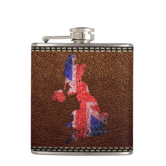 Flasques Drapeau et carte britanniques (Devant)