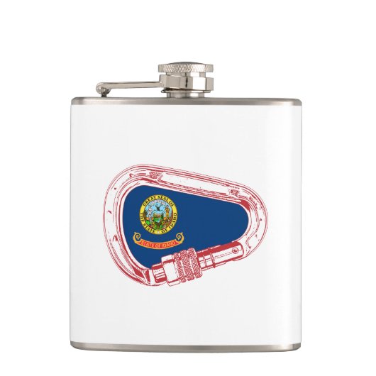 Flasques Drapeau Idaho Escalade carabiner (Devant)
