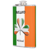 Flasques Drapeau irlandais Tri couleurs Shamrock à thème (Gauche)