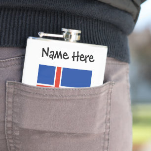 Flasques Drapeau islandais Islande Personnalisation noire