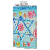 Flasques Drapeau israélien lunaire avec fleurs & coeurs (Gauche)