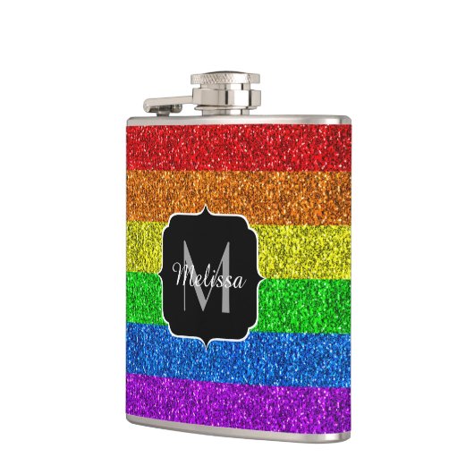 Flasques Drapeau LGBT vibrante parties scintillant arc-en-c (Gauche)