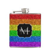 Flasques Drapeau LGBT vibrante parties scintillant arc-en-c (Devant)