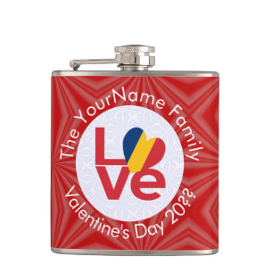 Flasques Drapeau LOVE personnalisé du Tchad 