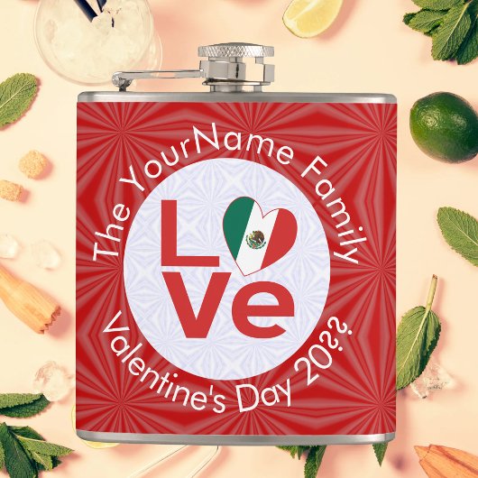 Flasques Drapeau mexicain Red LOVE