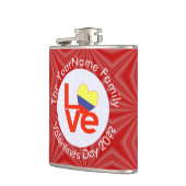 Flasques Drapeau Red LOVE colombien personnalisé (Gauche)