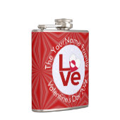 Flasques Drapeau Red LOVE du Groenland Personnalisé (Droite)