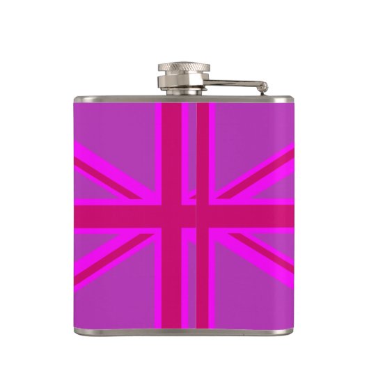 Flasques Drapeau rose Fuchsia Union Jack (Dos)