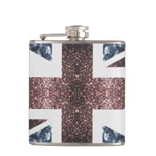 Flasques Drapeau rustique UK rouge bleu étincelants parties