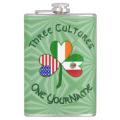 Flasques Drapeau Shamrock irlandais mexicain (Devant)