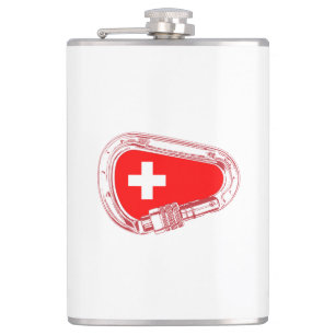 Flasques Drapeau Suisse Escalade carabiner