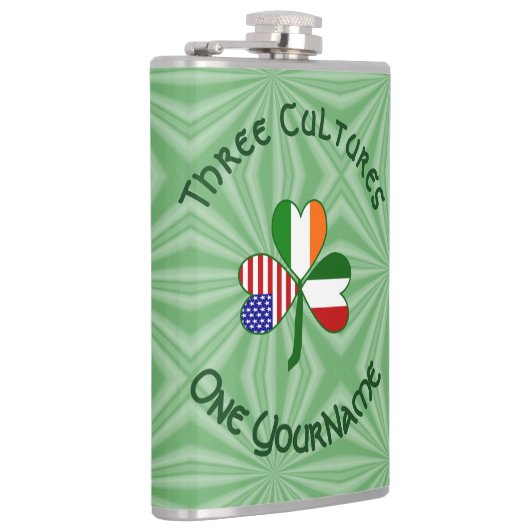 Flasques Drapeaux irlandais Shamrock Votre nom (Droite)