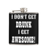 Flasques Drôle Black White Drunk Citation Gras Texte (Devant)