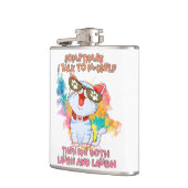 Flasques Drôle chat parler à lui-même - mignon et humoristi (Gauche)