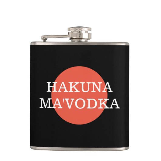 Flasques Drôle Citation Hakuna Ma'Vodka Boire Parodie (Devant)