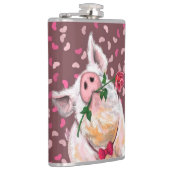 Flasques Drôle Flask Gentleman Pig avec Rose (Droite)