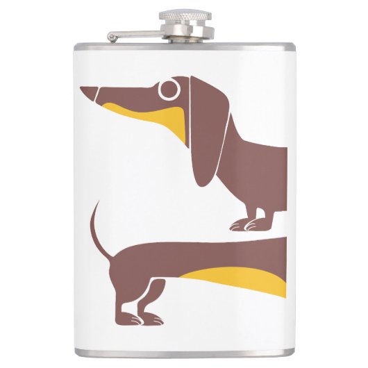 Flasques Drôle mignon dachshund pour parent chien long (Devant)