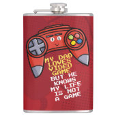 Flasques Drôle Rouge Joystick Fête des pères Salutation (Devant)