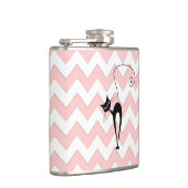 Flasques Drôle whimsical noir chat chevron rose pâle (Droite)