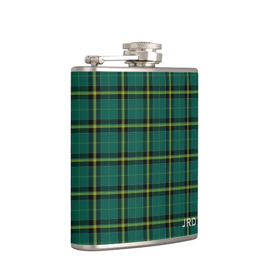 Flasques Duffy Tartan Monogramme vert brillant Plaid (Droite)