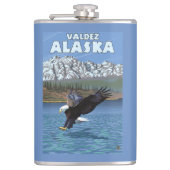 Flasques Eagle chauve plongeant - Valdez, Alaska (Devant)