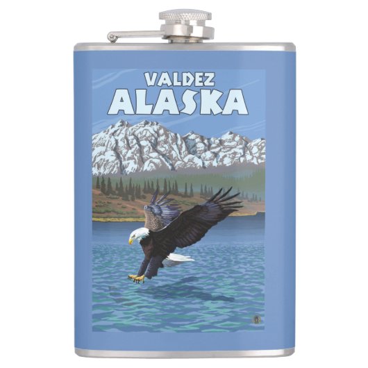 Flasques Eagle chauve plongeant - Valdez, Alaska (Devant)