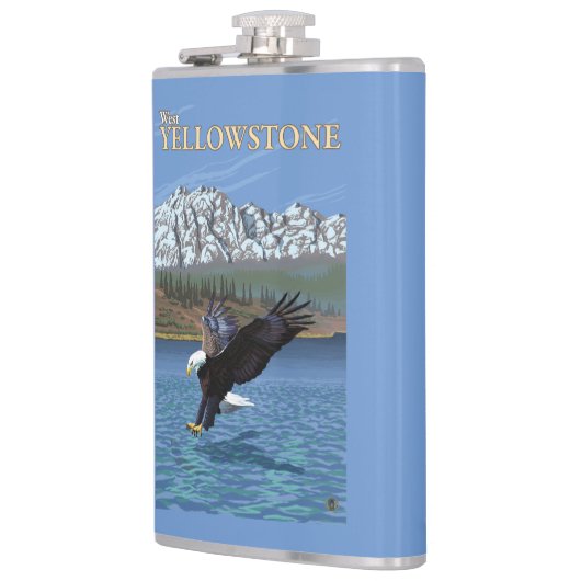 Flasques Eagle chauve plongeant - Yellowstone occidental, (Gauche)