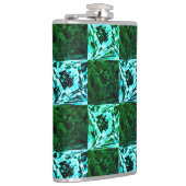 Flasques Échecs ou cyan vert et bleu ciel, avec rectangle (Droite)