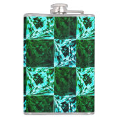 Flasques Échecs ou cyan vert et bleu ciel, avec rectangle (Dos)
