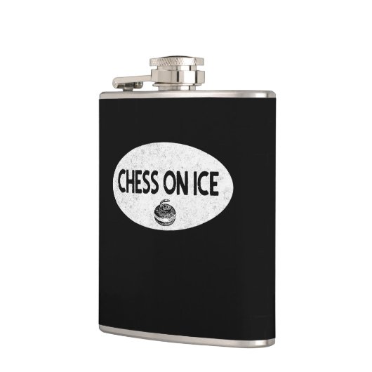 Flasques Échecs sur la fiole de curling de glace (Gauche)