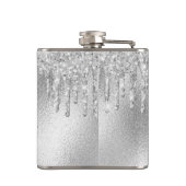 Flasques Écriture de monogramme à paillettes argentées (Dos)