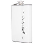 Flasques Écriture de nom en monogramme blanc girly minimali (Gauche)
