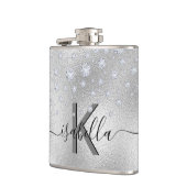 Flasques Écriture de nom en monogramme diamants argent (Gauche)