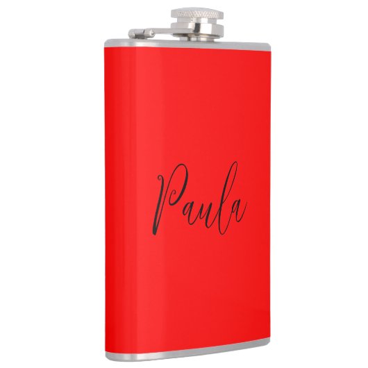 Flasques Écriture manuscrite Nom élégant Couleur rouge Plai (Droite)