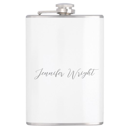 Flasques Écriture minimaliste professionnelle gris blanc (Devant)