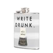 Flasques Écrivez ivre éditent la machine à écrire sobre sur (Gauche)