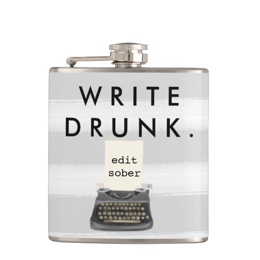 Flasques Écrivez ivre éditent la machine à écrire sobre sur (Devant)