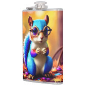 Flasques Écureuil bleu mignon avec lunettes (Gauche)